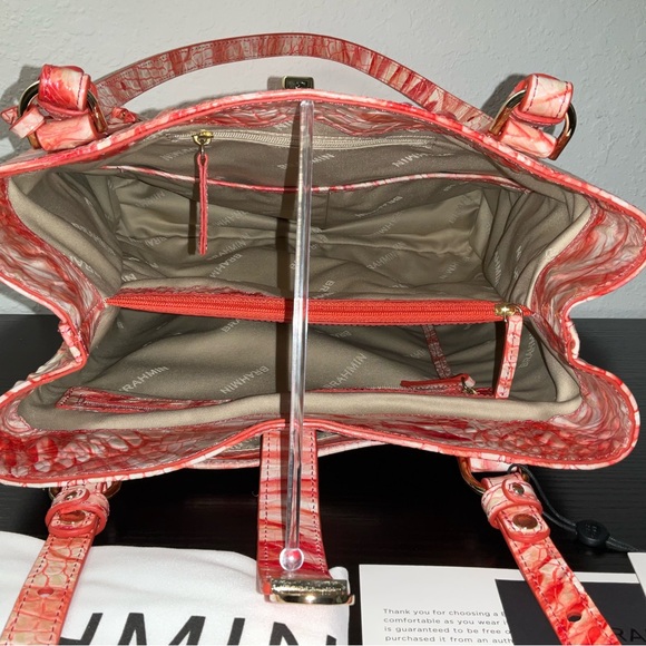 SOLD ON 11-24-25 Brahmin Fiora Tote PINK FLAMINGO MELBOURNE - Picture 8 of 10